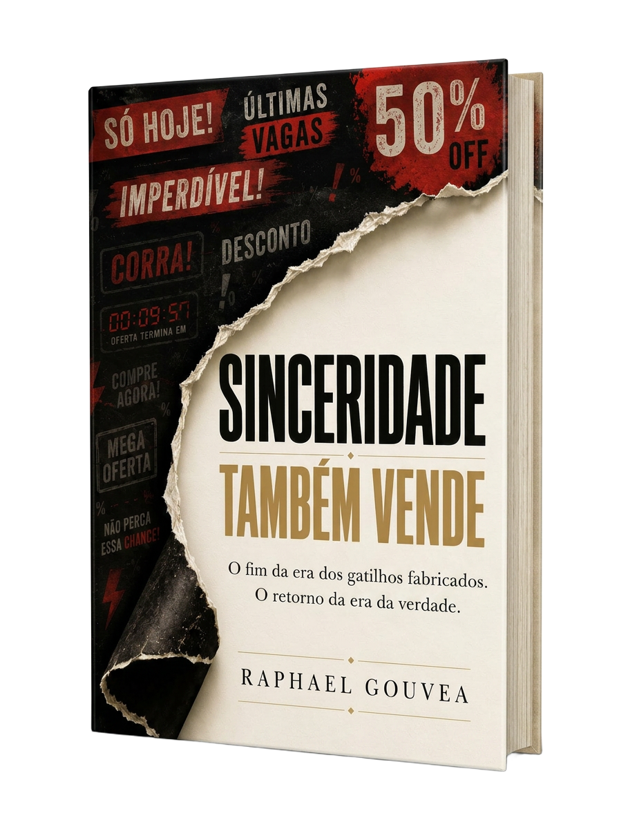 Capa do livro Sinceridade Também Vende, de Raphael Gouvea